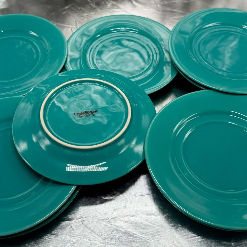 Crate&Barrel Aqua Plate Collection